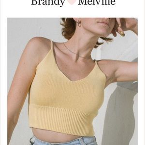 Brandy Melville yellow knit tank